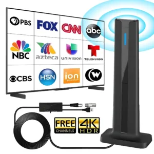 Indoor TV Antenna - 360° Long Range 4K HDTV Reception